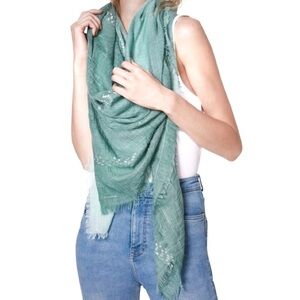 Steve Madden green ombré sequin square scarf wrap NWT